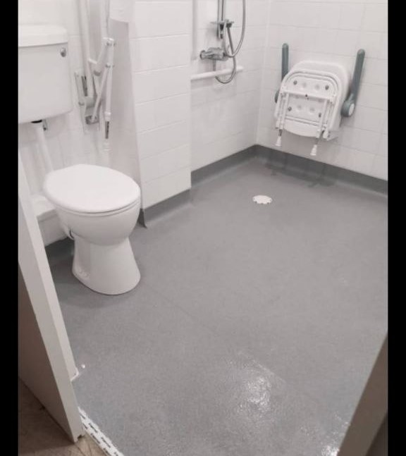 Non-slip accessible bathroom