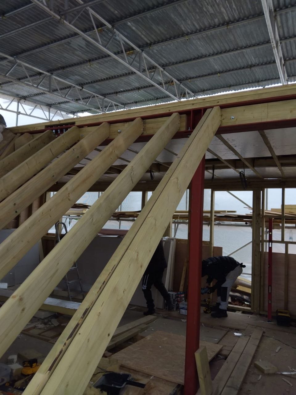 Steel and timber roof structure
